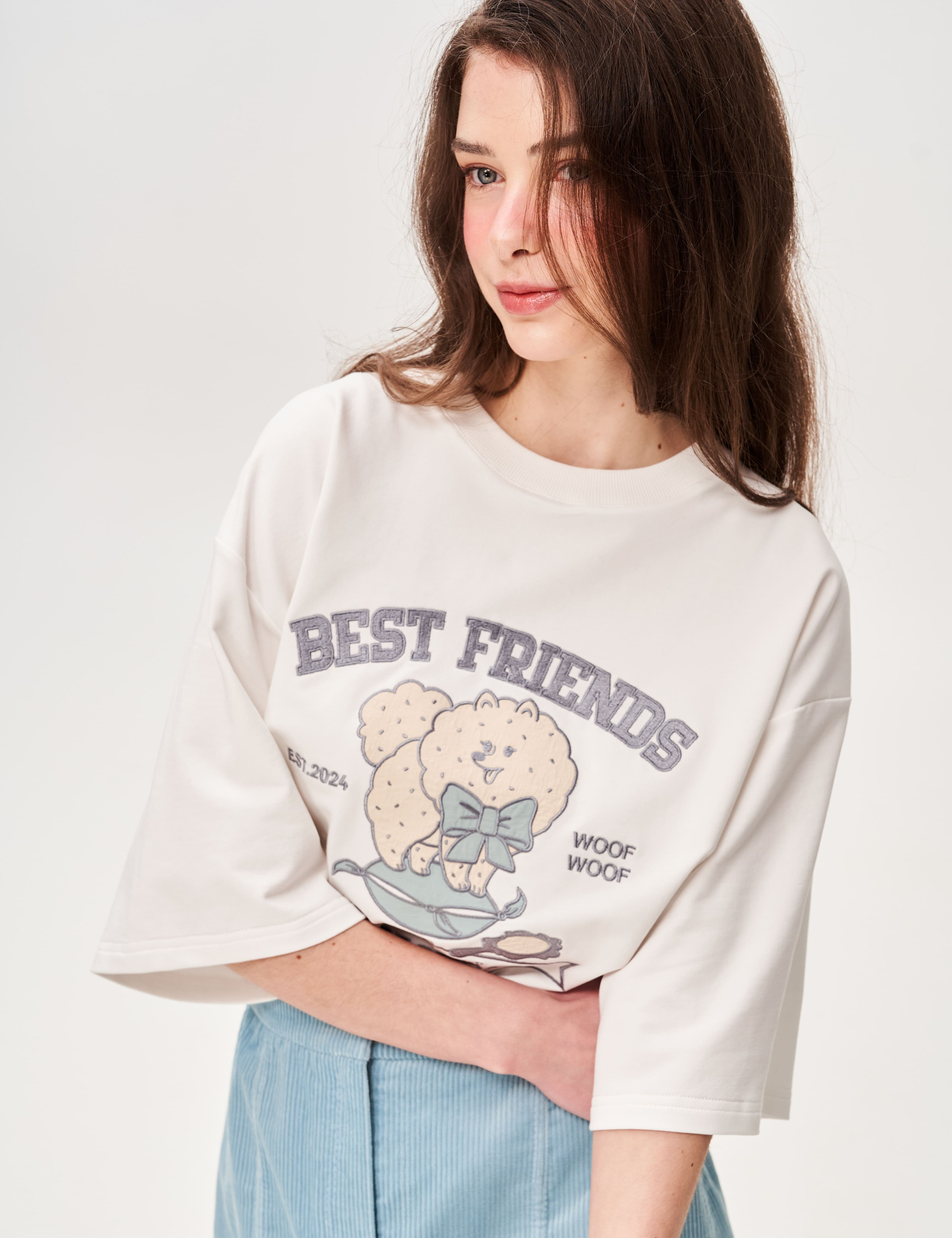 Картинка Футболка з аплікацією "Best Friend's Club" пес красуня