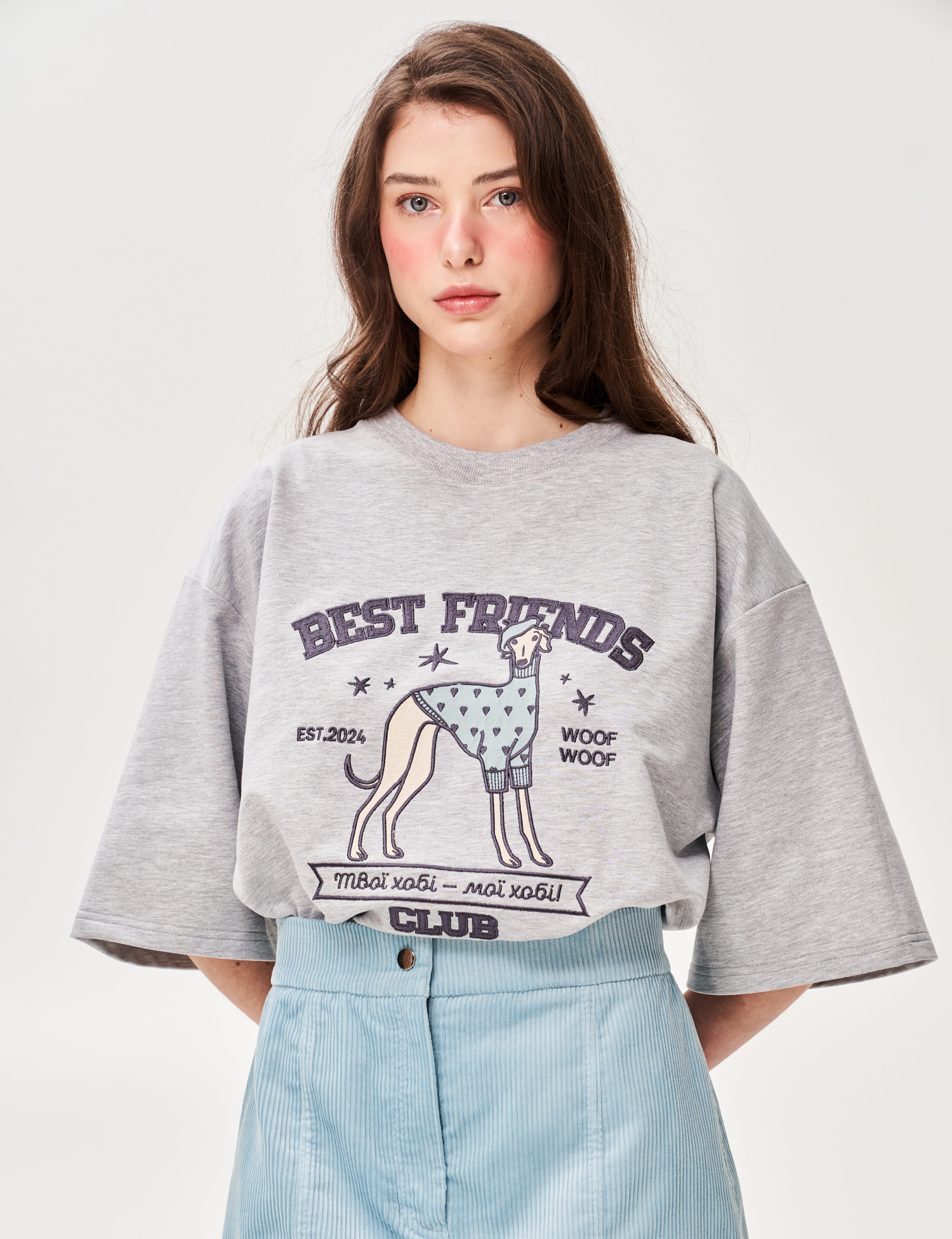 Картинка Футболка з аплікацією "Best Friend's Club" пес модник