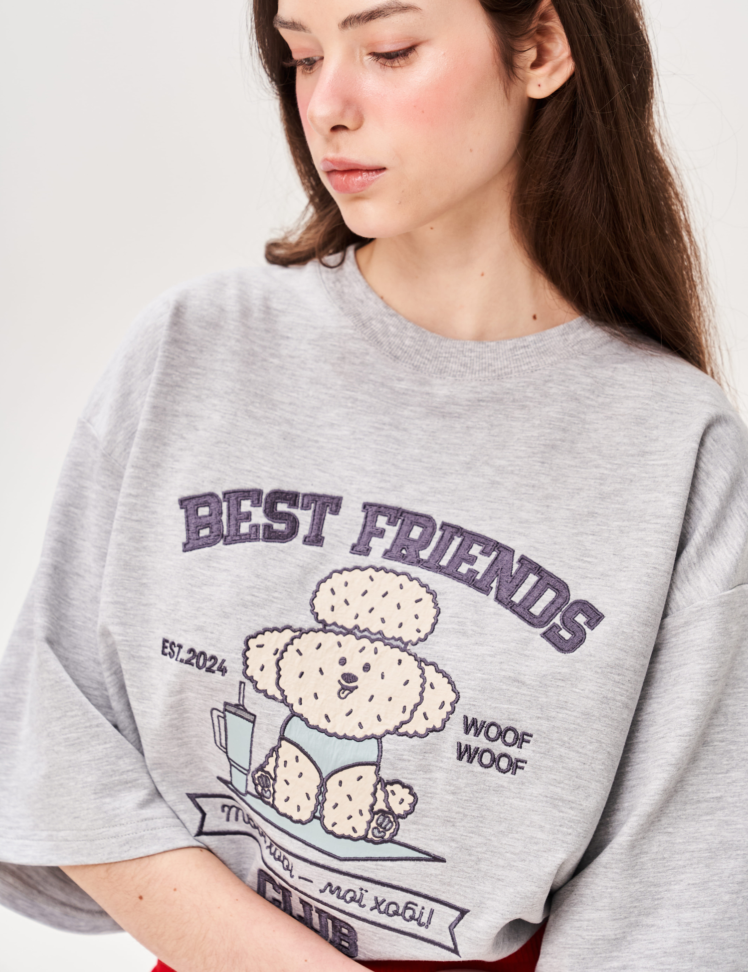 Картинка Футболка з аплікацією "Best Friend's Club" пес батарейка