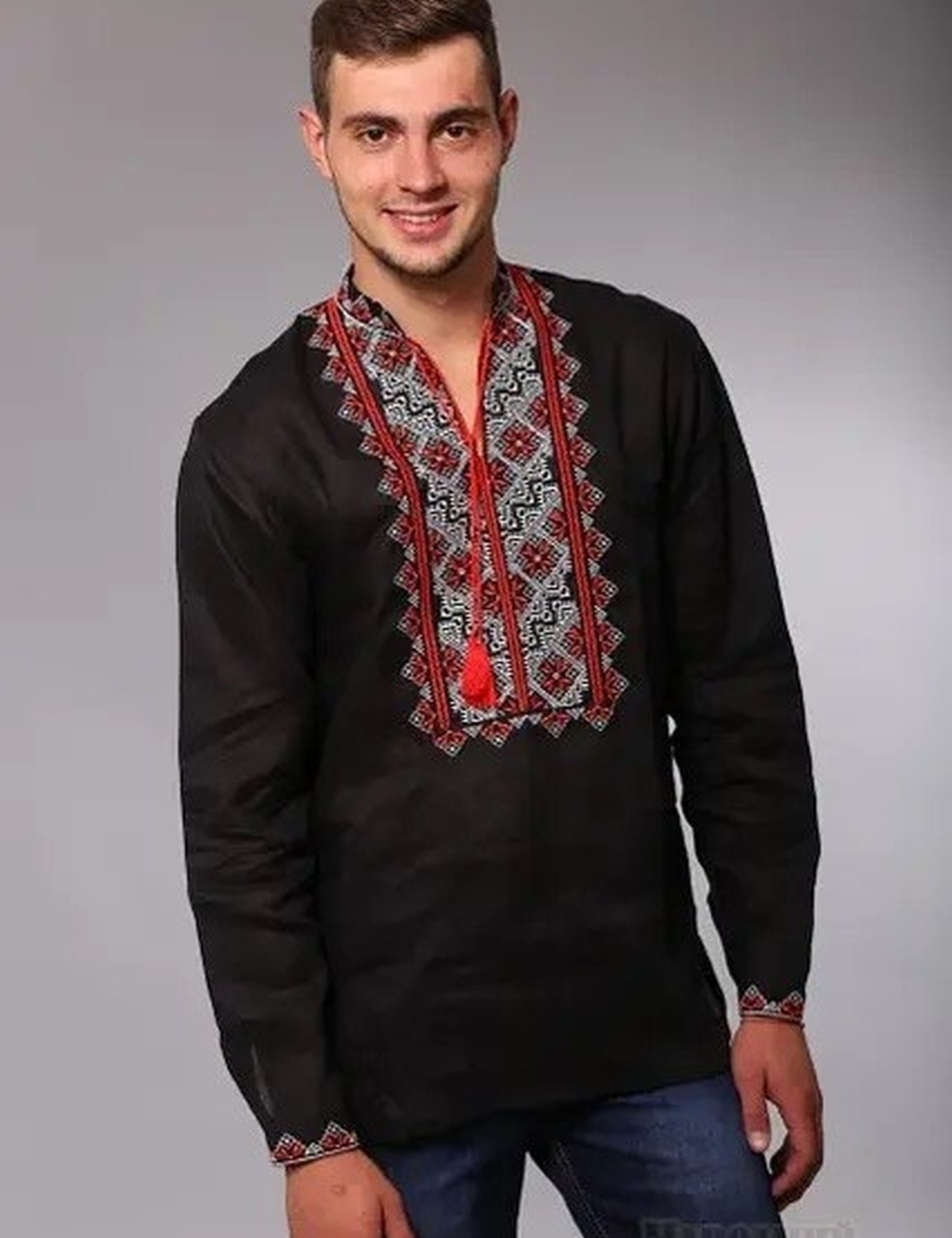 Картинка Чоловіча чорна вишиванка
