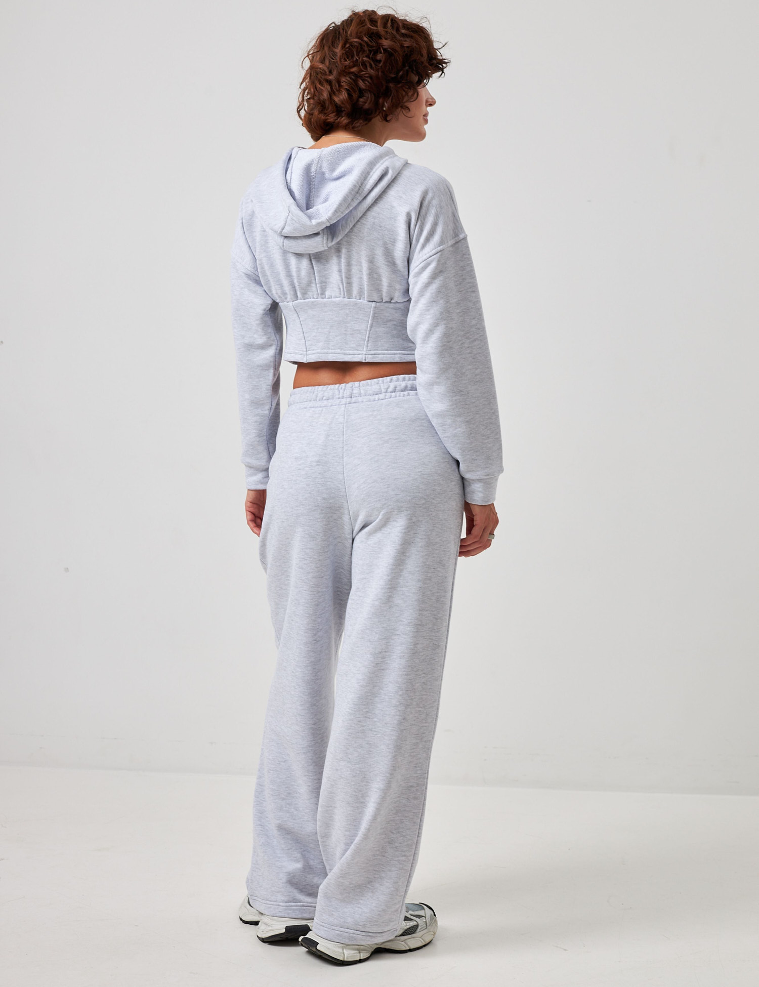 Картинка Трикотажні брюки wide leg сірі