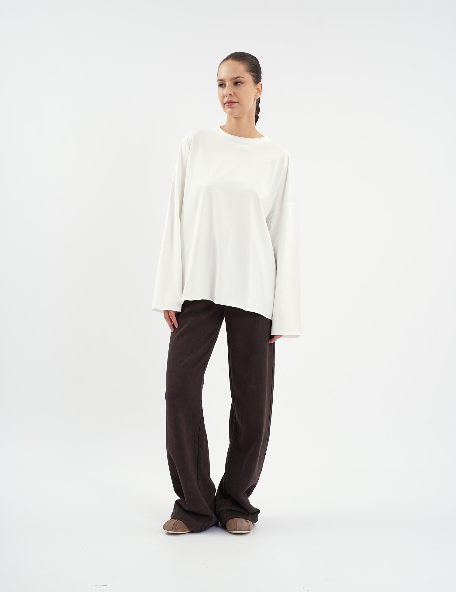 Картинка Лонгслів oversize білий