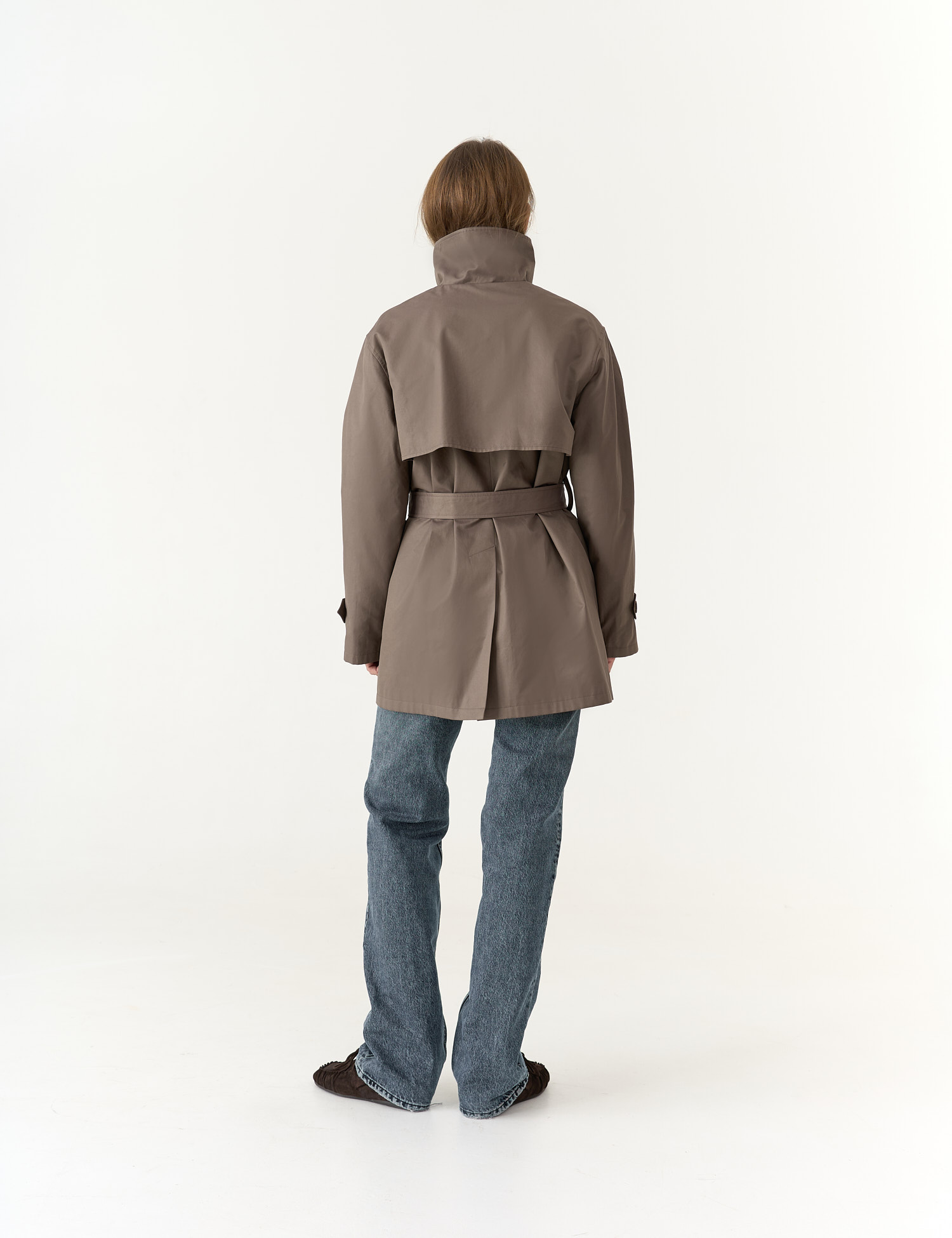 Картинка Trench Stiyka short 2026 бежево-коричневий