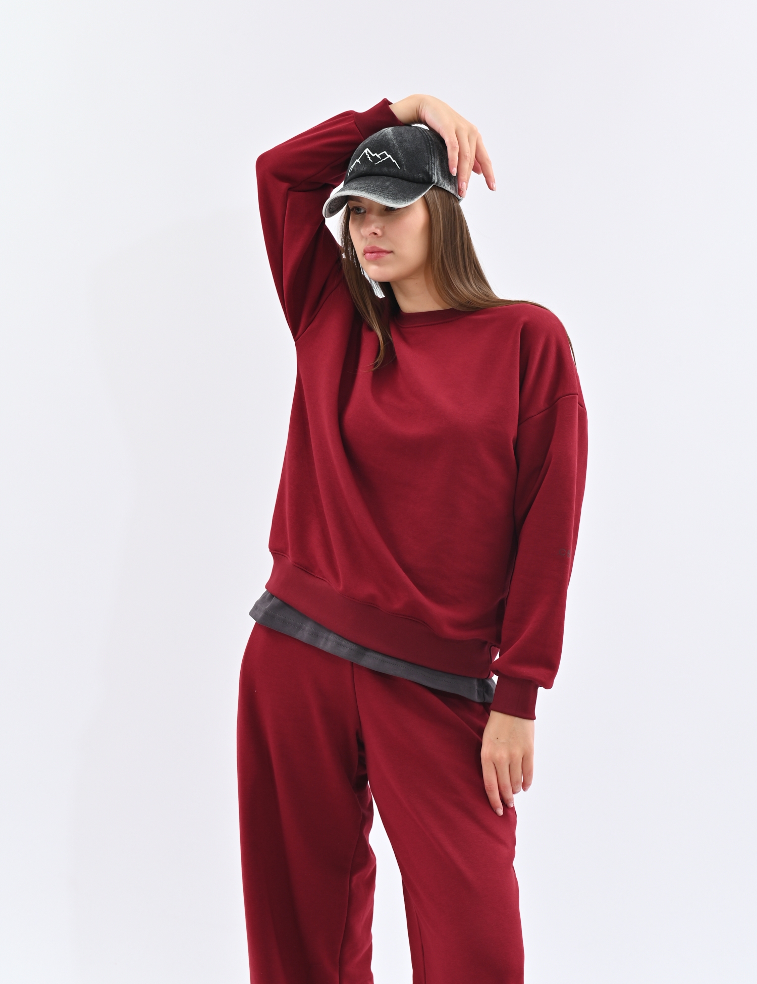 Картинка Світшот oversize бордовий