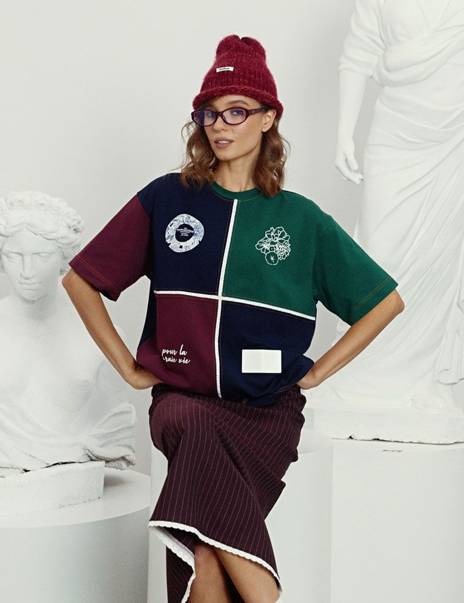 Картинка Футболка oversize в стилі color block