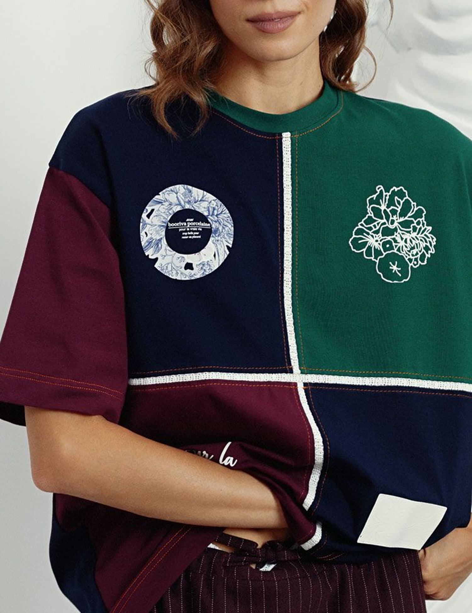 Картинка Футболка oversize в стилі color block