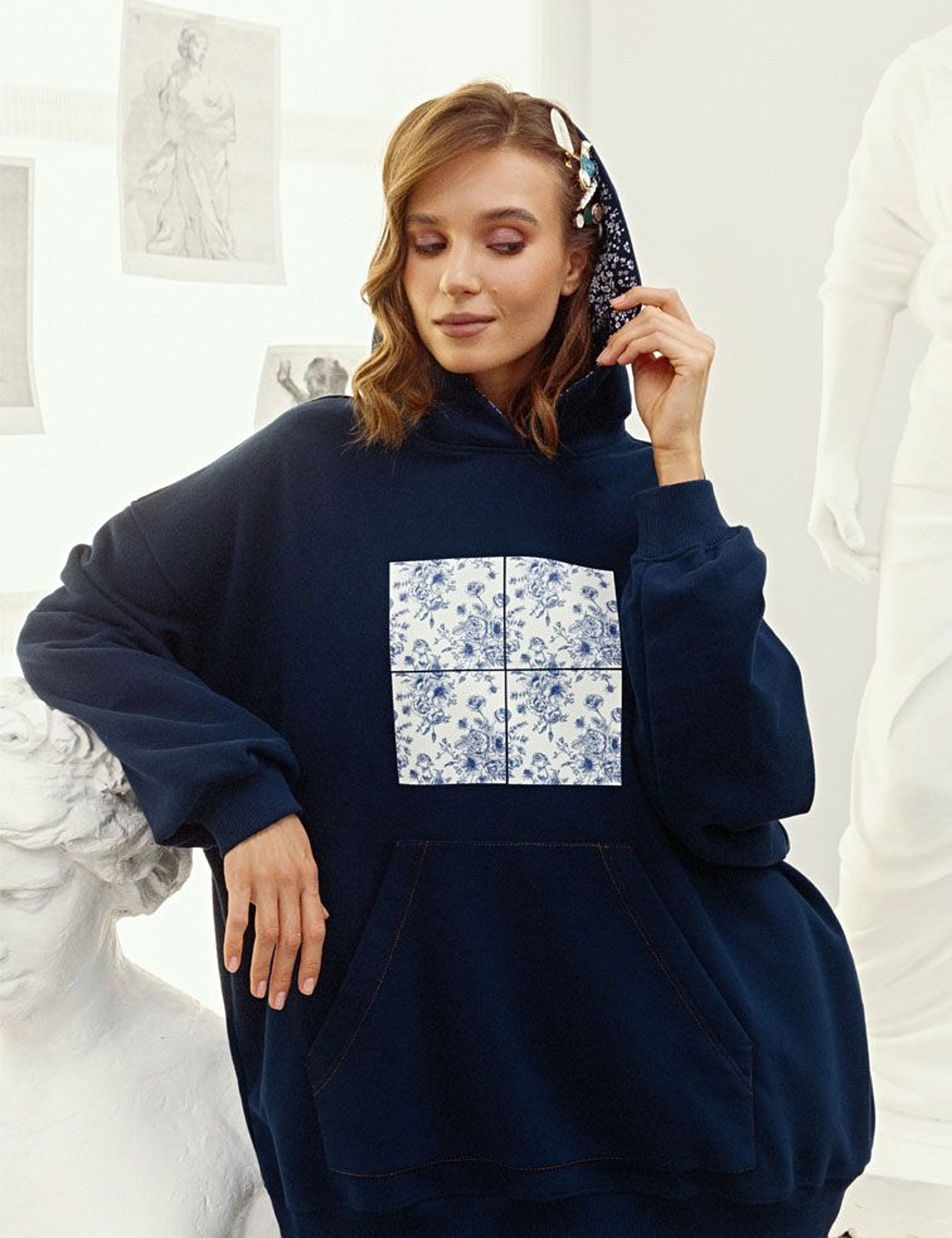 Картинка Худі oversize з авторським принтом