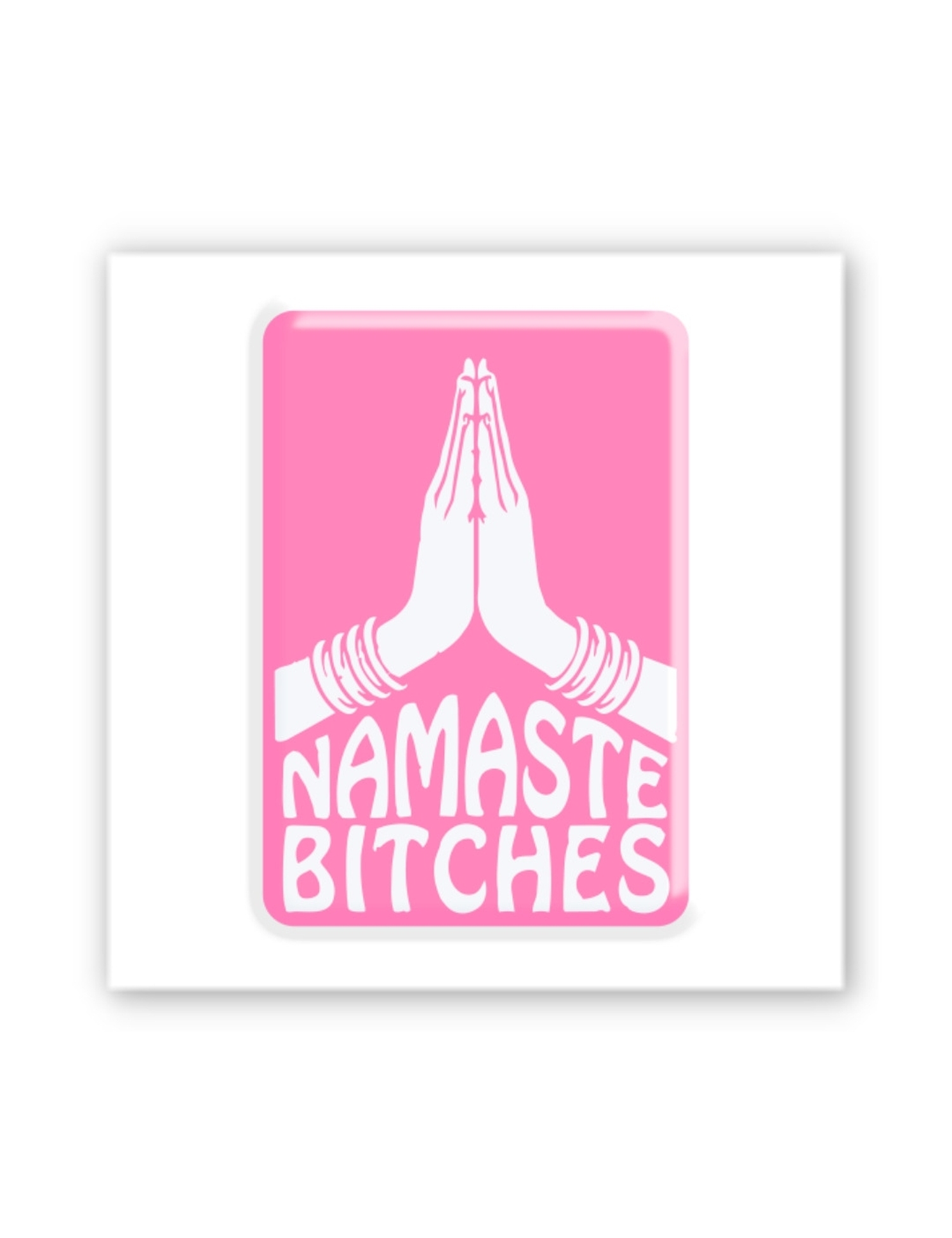 Картинка Рожева 3D-наліпка Namaste Bitches