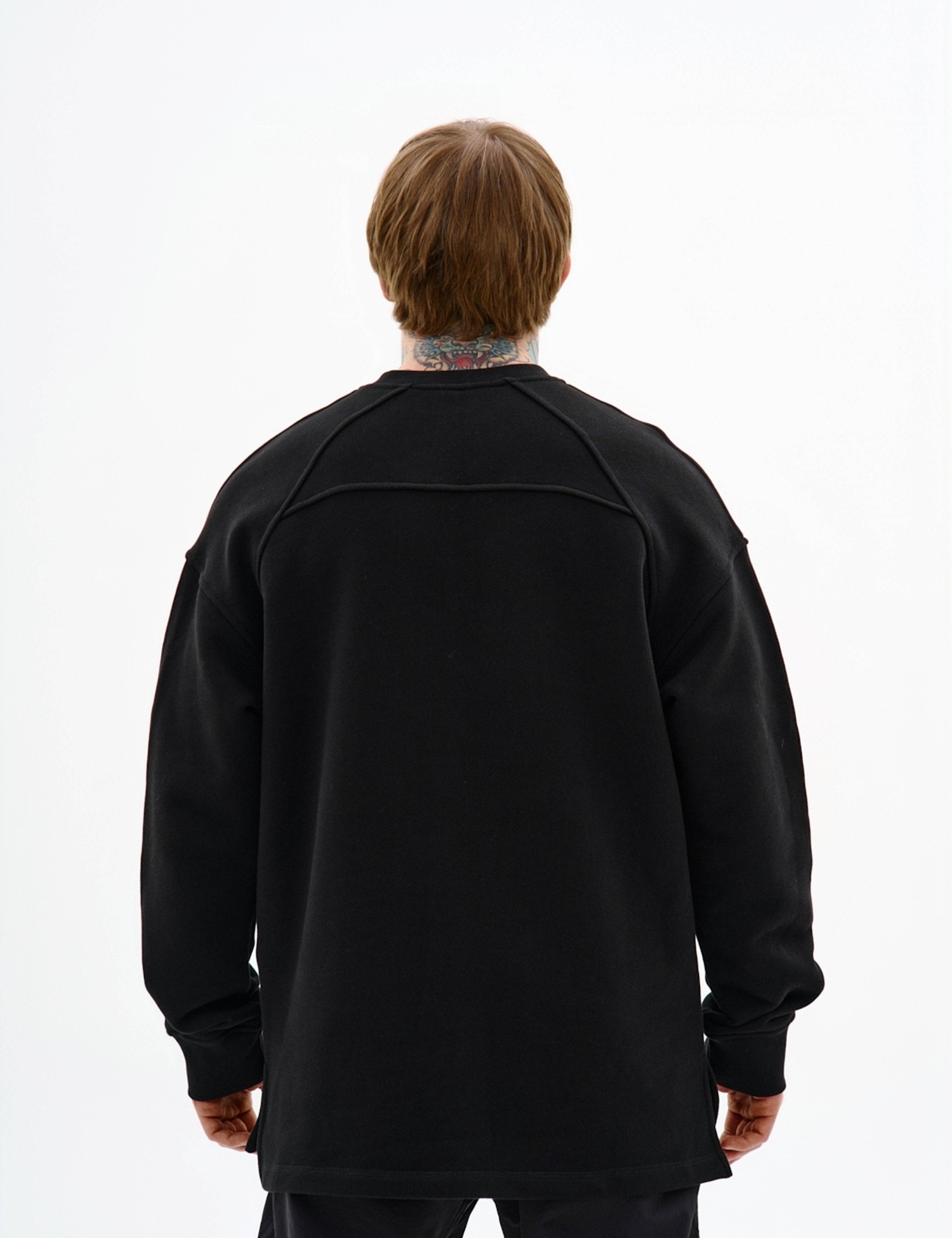 Картинка Чоловічий чорний світшот оверсайз