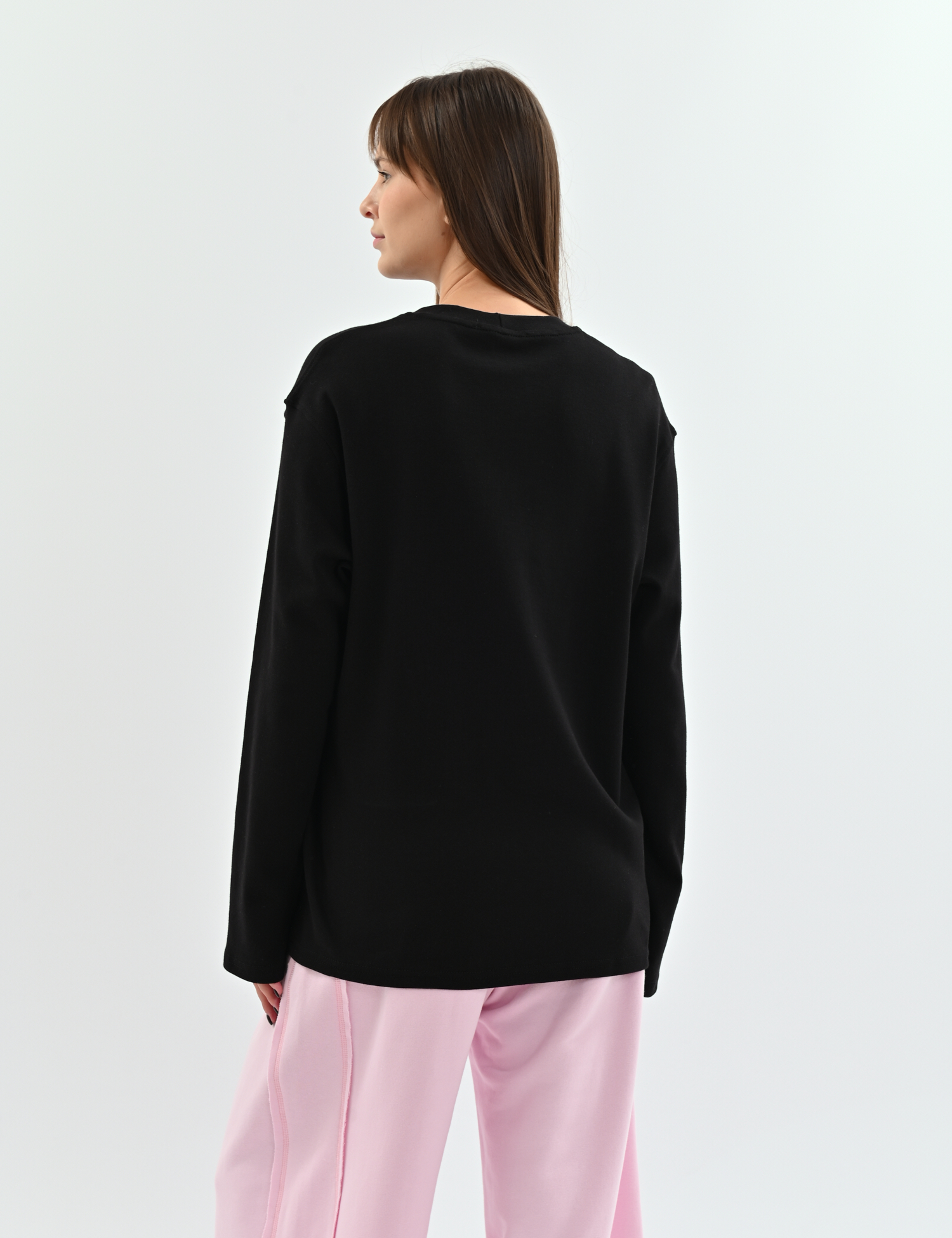 Картинка Світшот oversize з вишивкою чорний