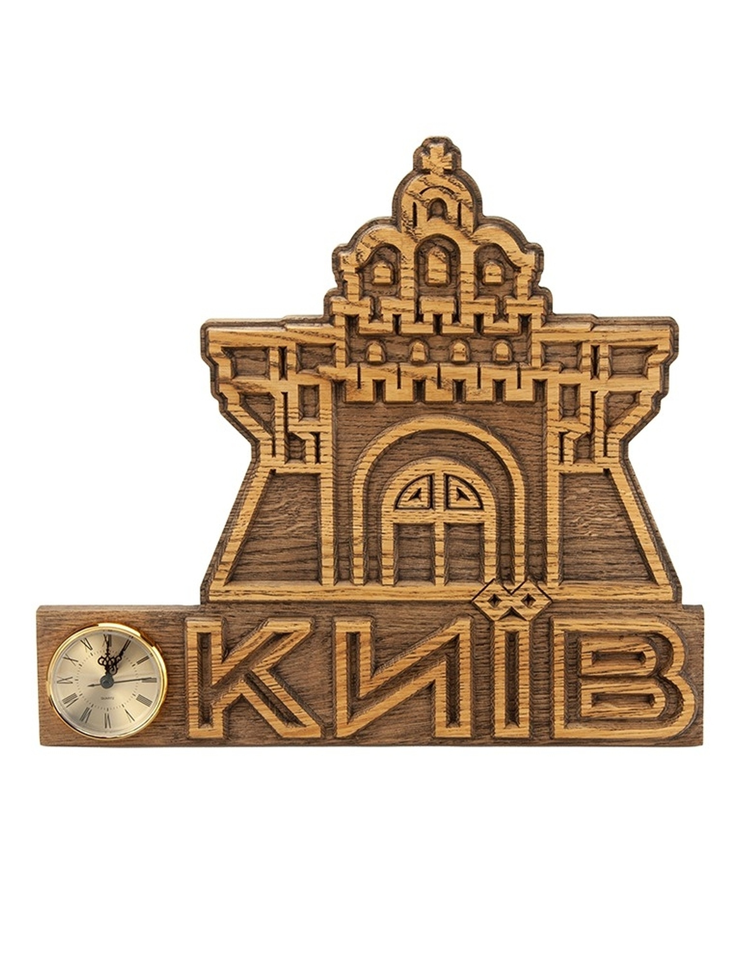 Картинка Настільний дерев'яний годинник Золоті ворота