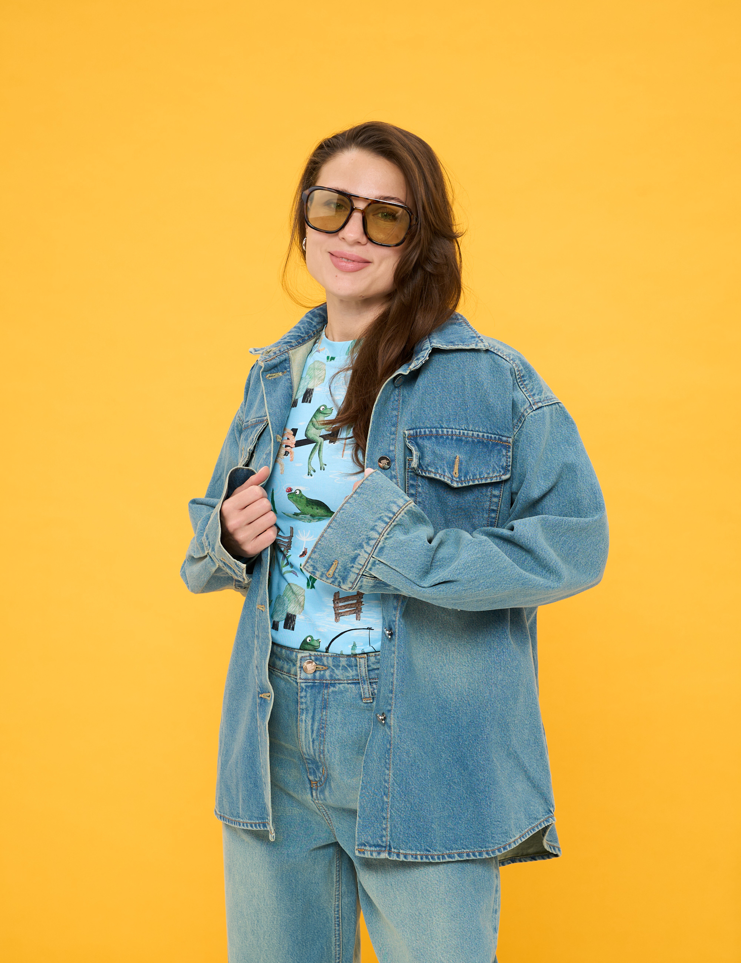 Картинка Джинсова сорочка oversize сіра
