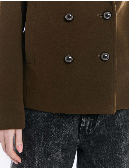 Image Жіноче темно-зелене укорочене пальто