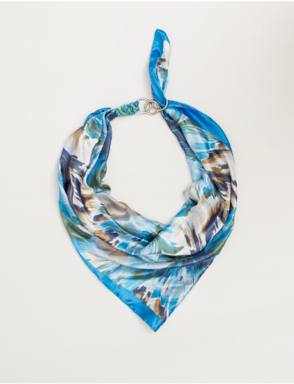 Картинка Блакитна хустка з принтом