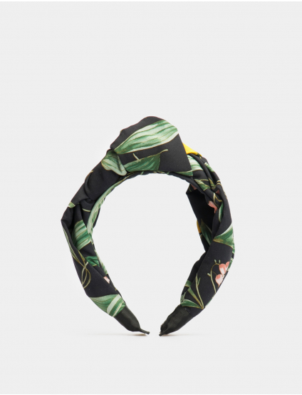 Картинка Чорний обруч з рослинним візерунком