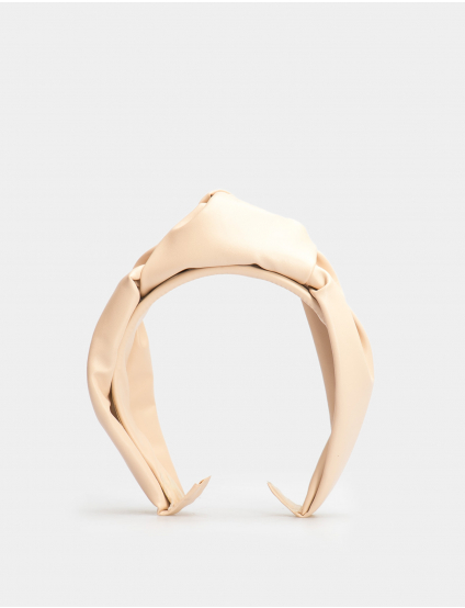 Картинка Бежевий обруч з екошкіри