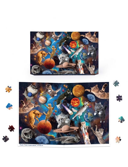 Картинка Пазл "Котики у відкритому космосі"