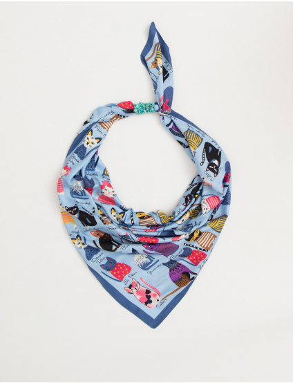 Картинка Блакитна хустка з принтом