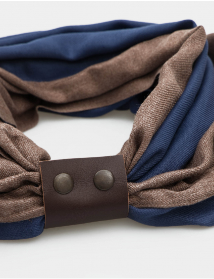 Картинка Жіночий синьо-коричневий шарф