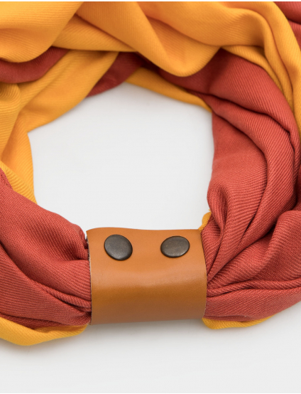 Картинка Жіночий коричнево-жовтий шарф