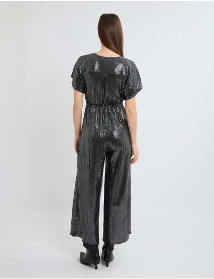 Картинка Комбінезон з ефектом блиску та акцентом на талії