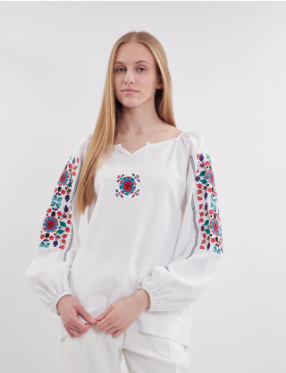 Картинка Блуза біла з вишивкою