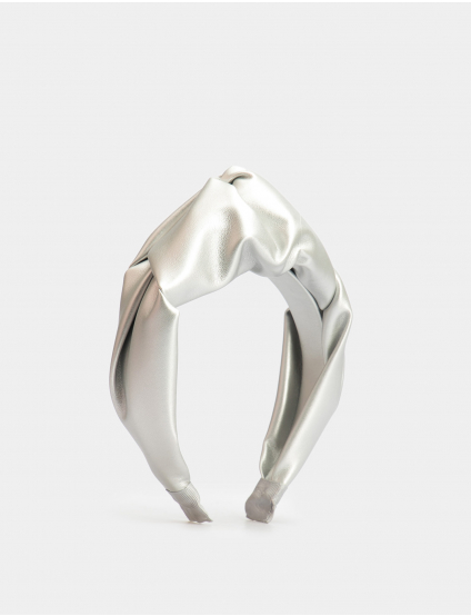 Картинка Сріблястий обруч з екошкіри