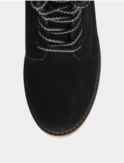 Картинка Жіночі чорні нубукові черевики