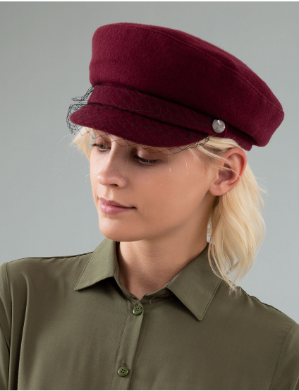 Картинка Жіноча бордова кепка з сіткою