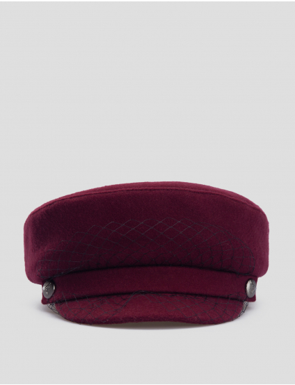 Картинка Жіноча бордова кепка з сіткою
