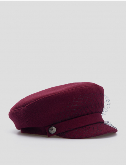 Картинка Жіноча бордова кепка з сіткою