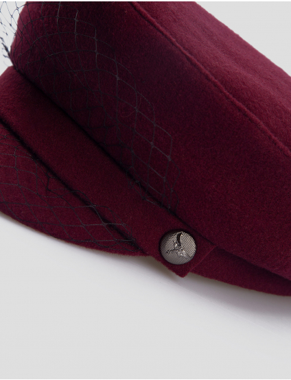 Картинка Жіноча бордова кепка з сіткою