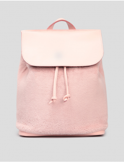 Картинка Жіночий рожевий шкіряний рюкзак