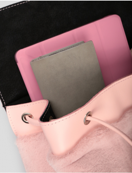 Картинка Жіночий рожевий шкіряний рюкзак