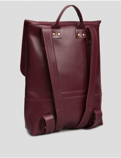 Картинка Бордовий шкіряний рюкзак