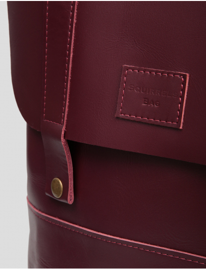Картинка Бордовий шкіряний рюкзак