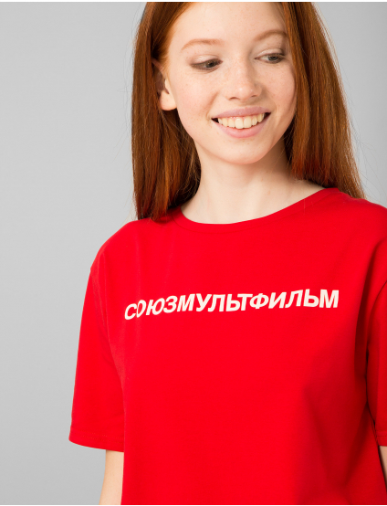 Image Жіноча червона футболка з принтом