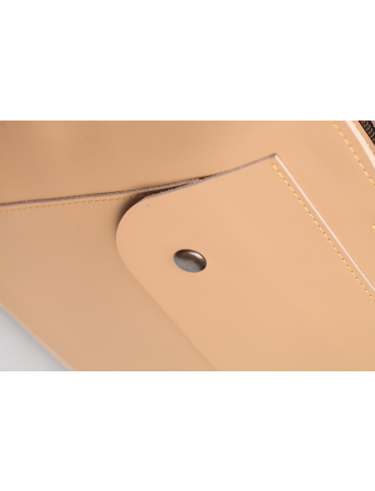 Картинка Жіноча бежева шкіряна сумка на плече	