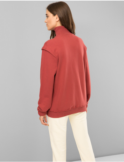 Картинка Жіночий бордовий утеплений світшот