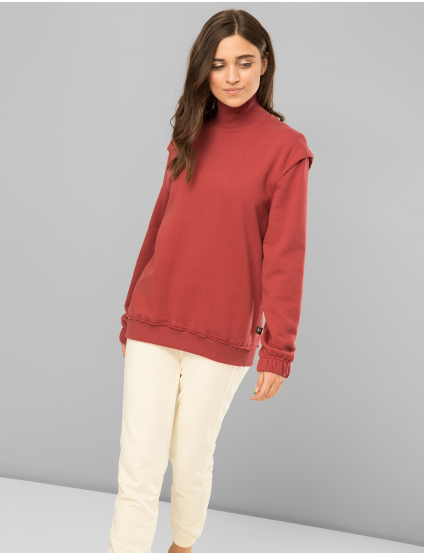 Картинка Жіночий бордовий утеплений світшот