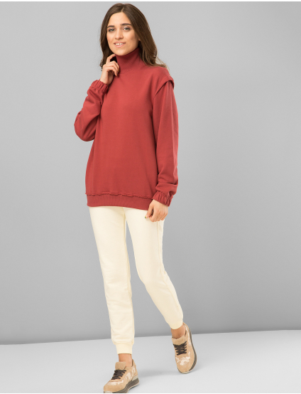 Картинка Жіночий бордовий утеплений світшот