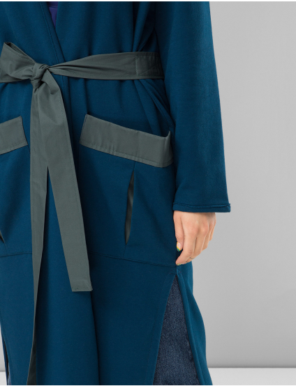 Картинка Жіночий синій утеплений кардиган