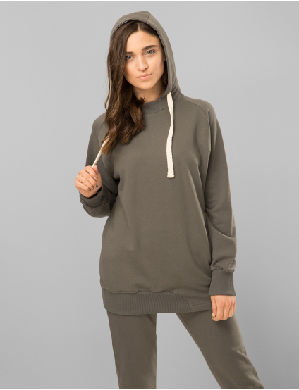 Картинка Жіноче зелене утеплене худі