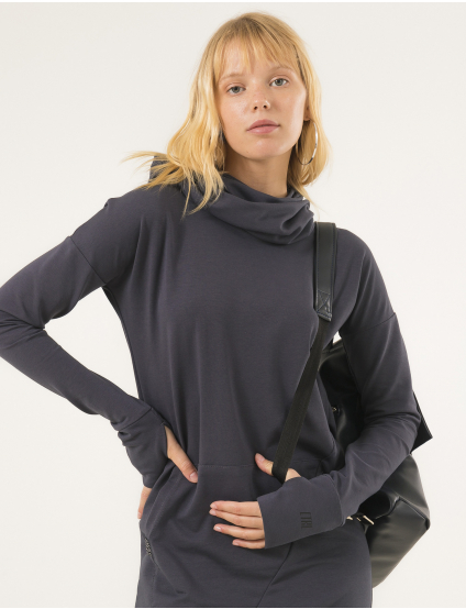 Картинка Сіра сукня-худі з капюшоном