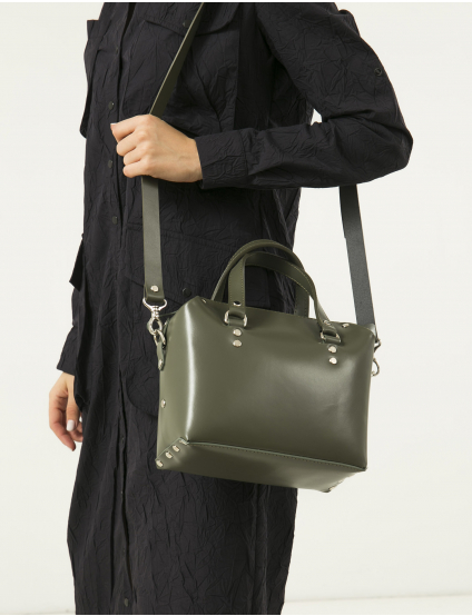 Картинка Сумка зелена шкіряна