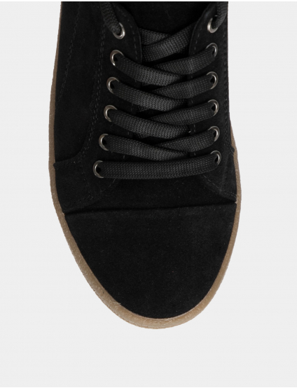 Картинка Жіночі чорні замшеві кеди