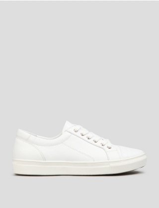 Картинка Жіночі білі шкіряні снікери