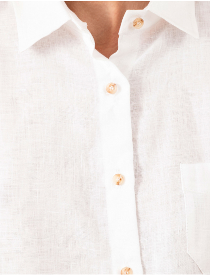 Картинка Жіноча біла лляна сорочка