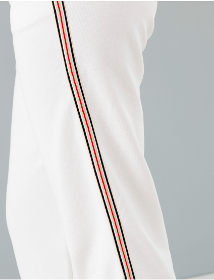 Картинка Жіночі білі штани з лампасами