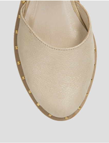 Картинка Жіночі бежеві шкіряні босоніжки